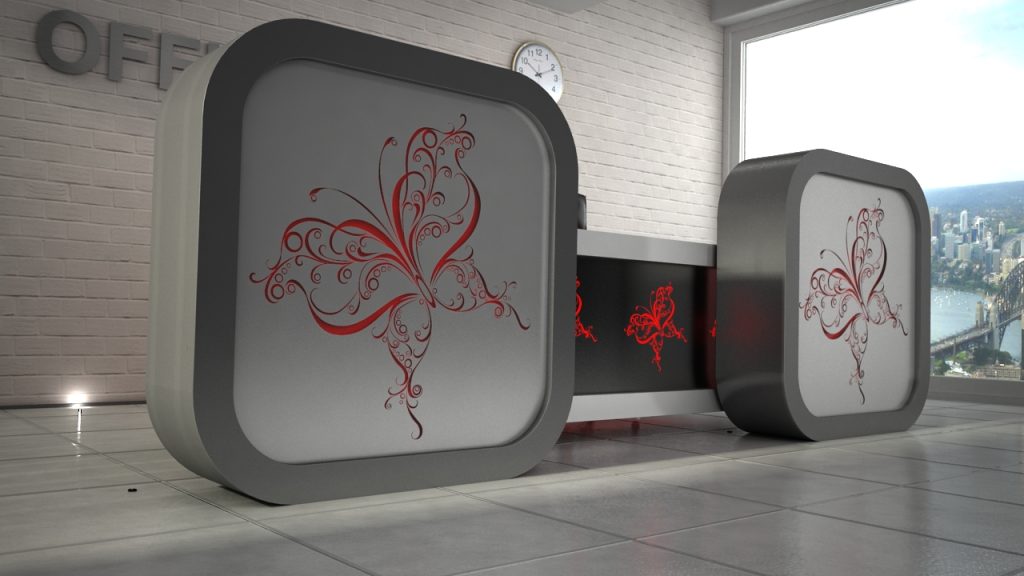 Minimalistyczna recepcja biurowa