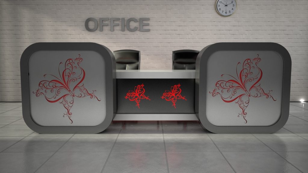 Minimalistyczna recepcja biurowa