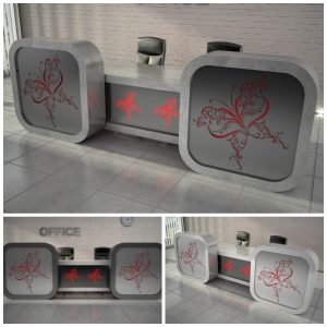 Minimalistyczna recepcja biurowa