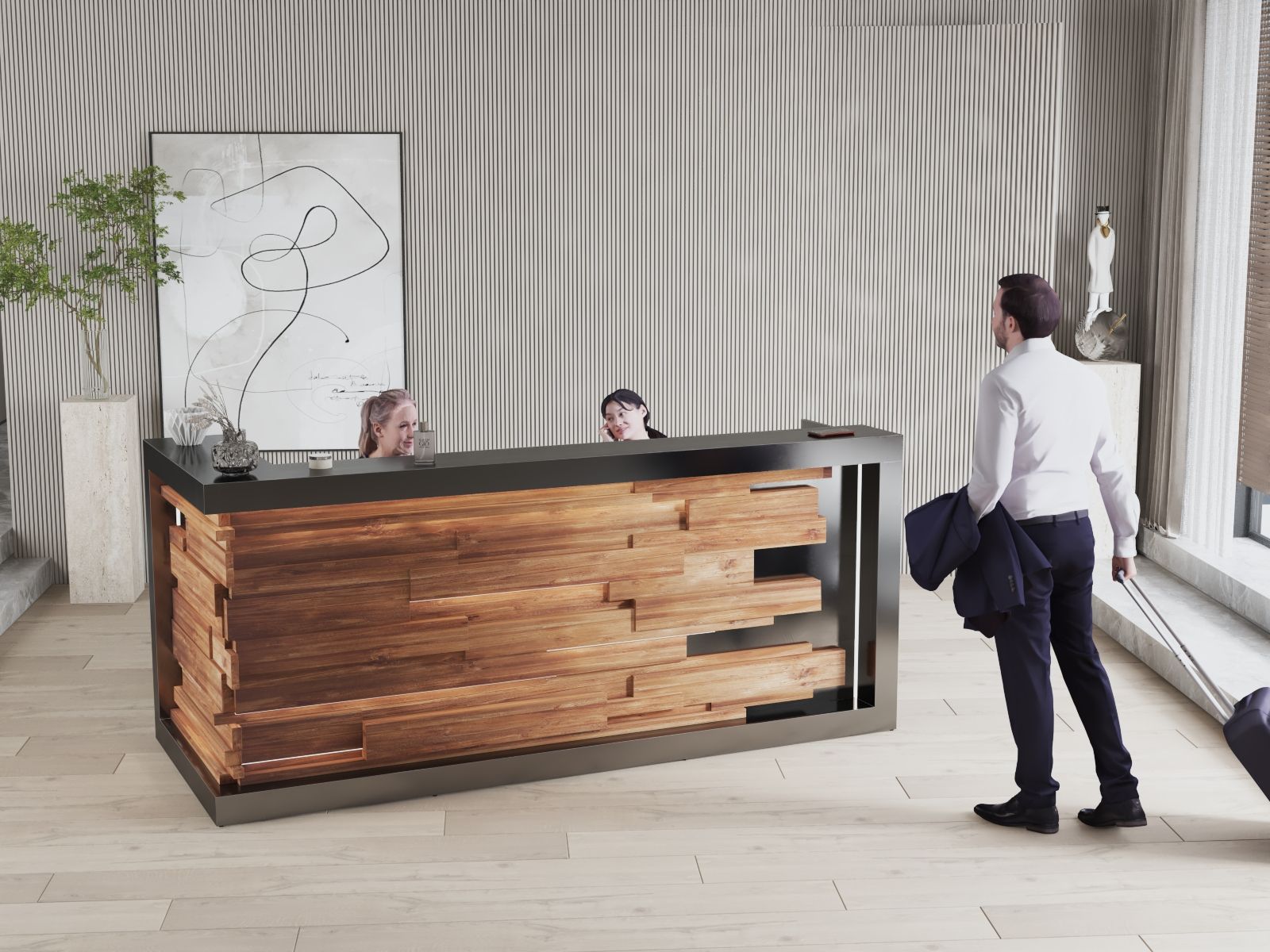 Elegancka recepcja hotelowa