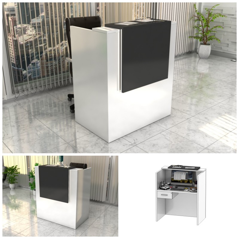 lada recepcyjna z oświetleniem