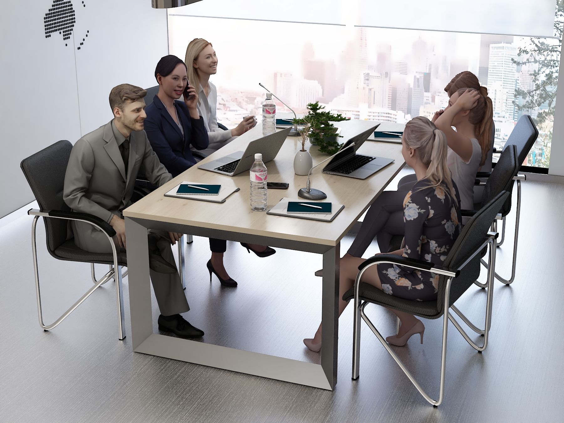 Stół konferencyjny IRYS 6 na 6 osób 200x120cm IRYS_6