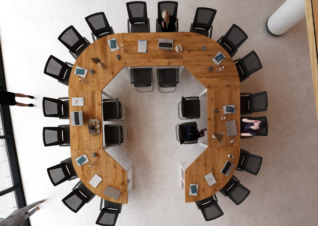 Stół konferencyjny zaokrąglony