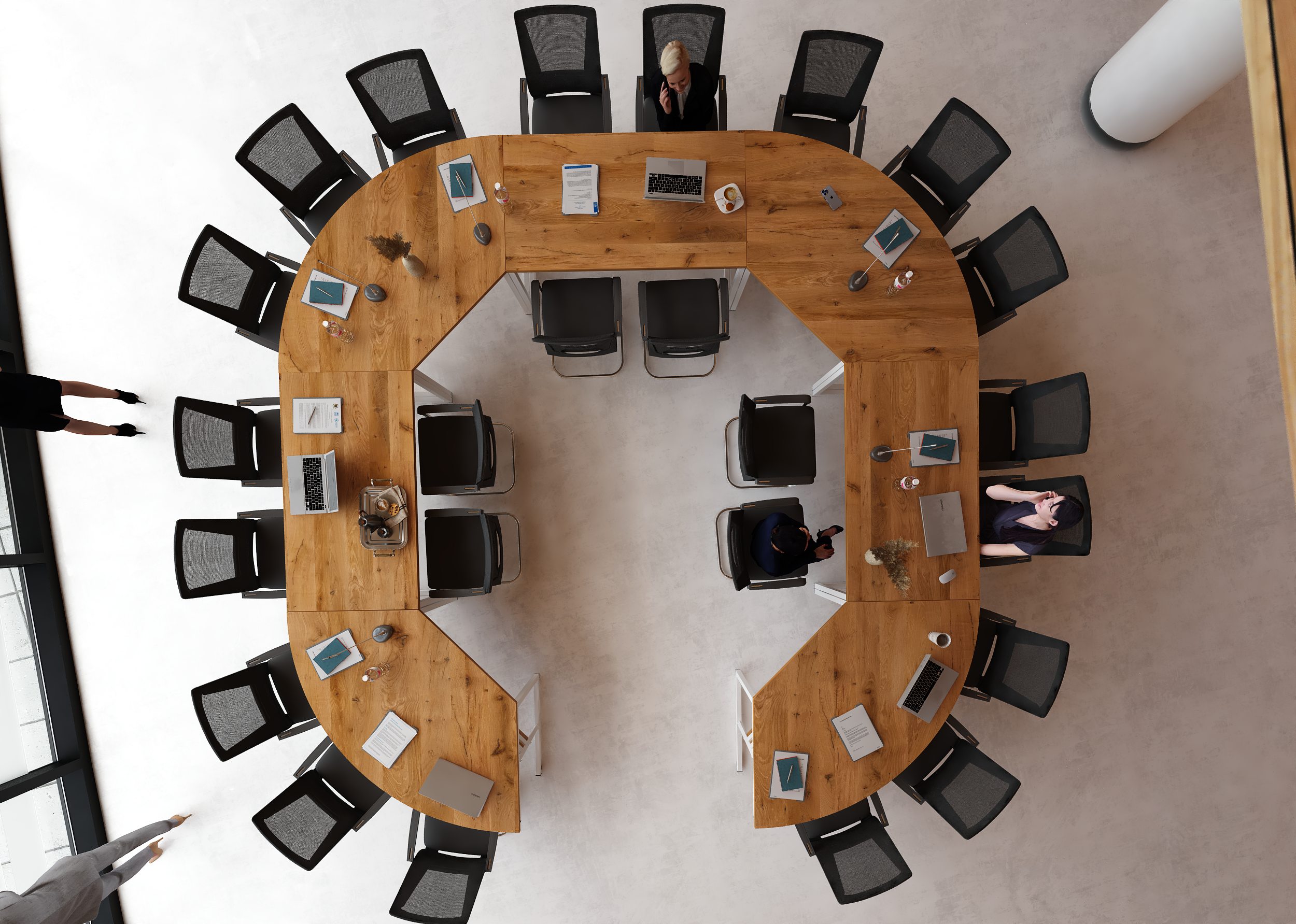 Stół konferencyjny zaokrąglony