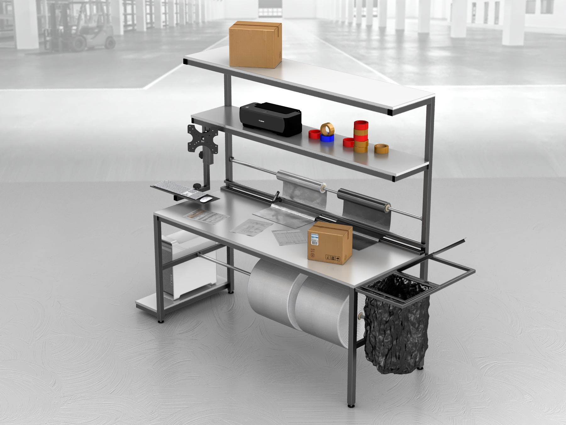 stół do pakowania paczek