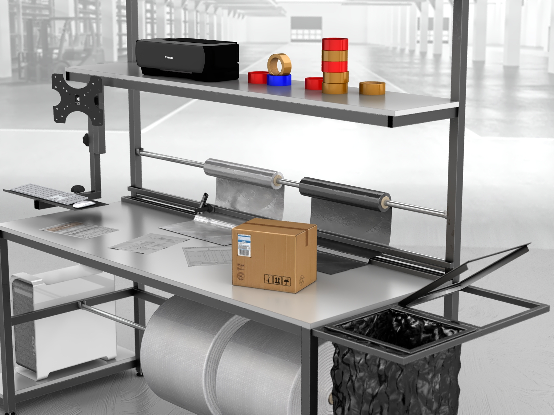 stół do pakowania paczek