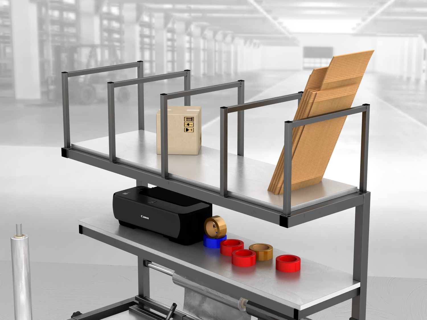 stół do pakowania paczek