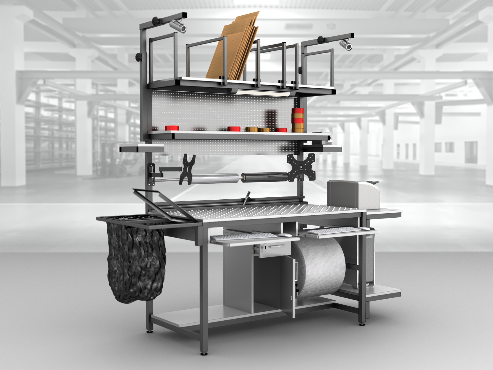 stół do pakowania paczek