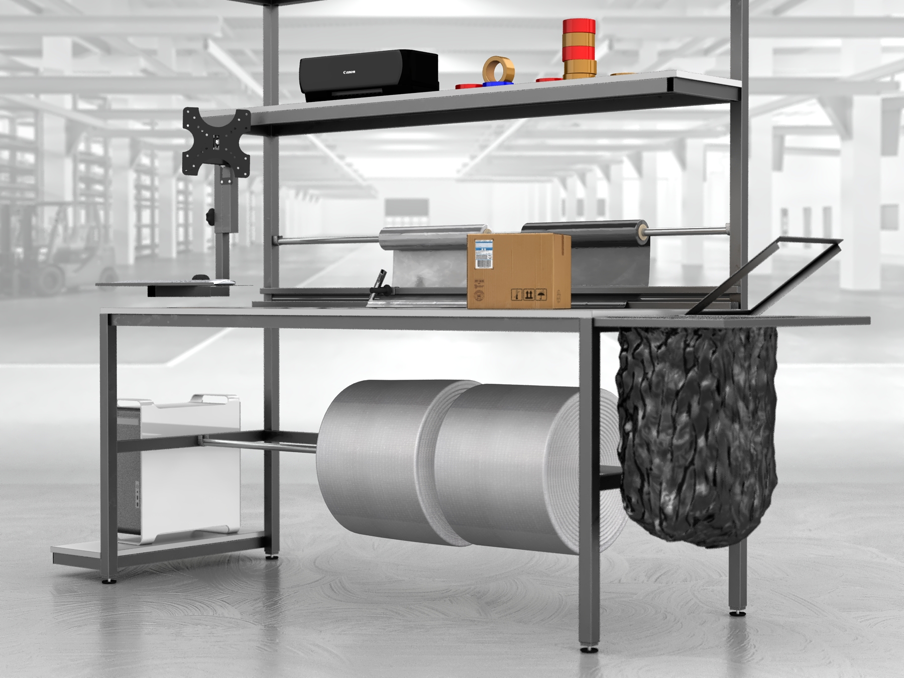 stół do pakowania paczek