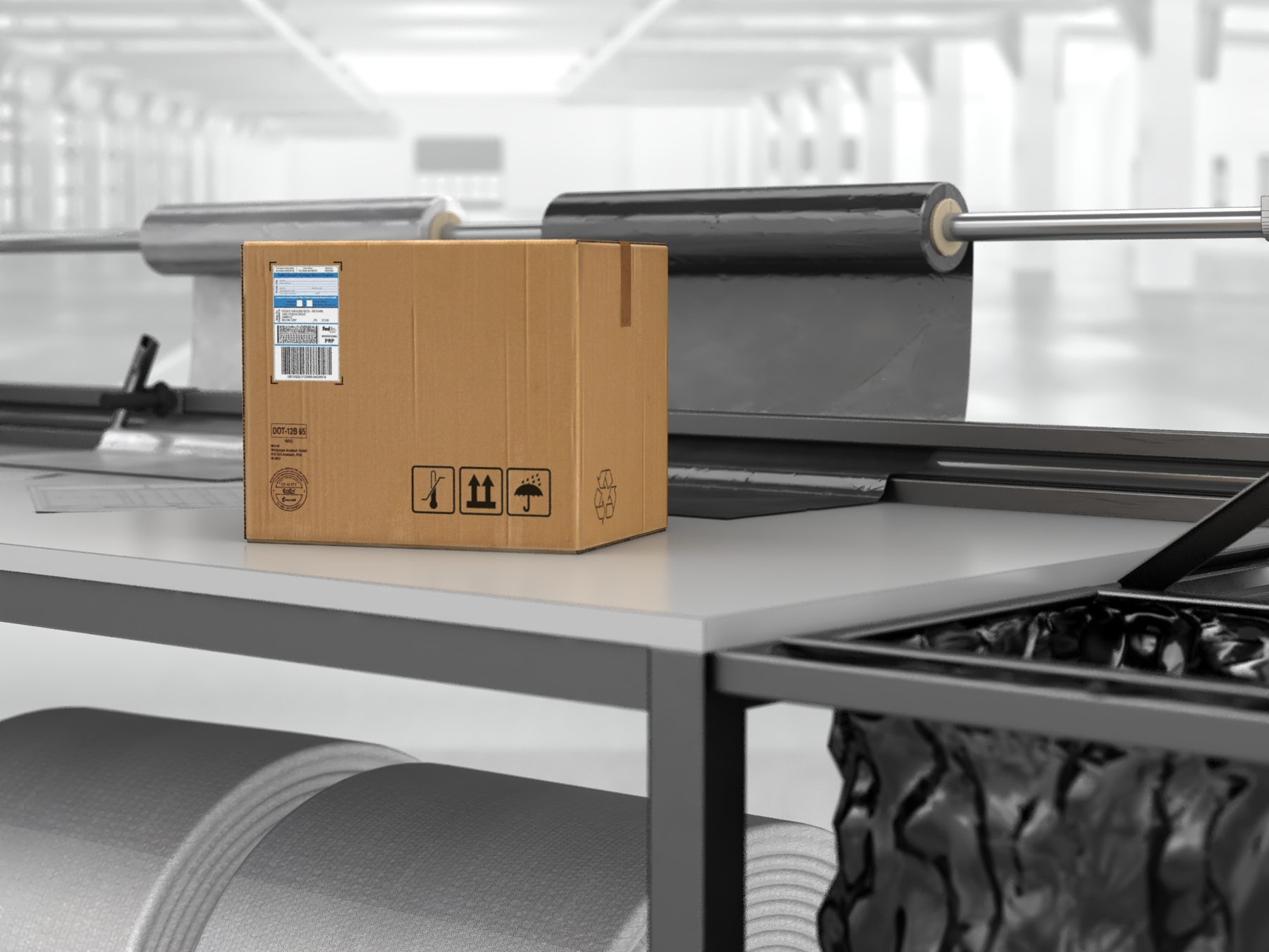 stół do pakowania paczek