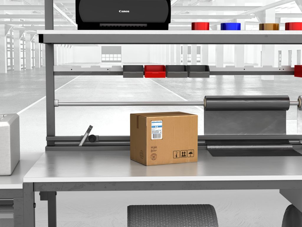 stół do pakowania paczek