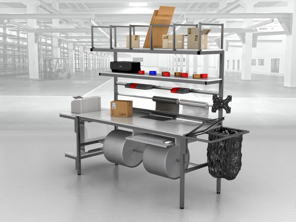 stół do pakowania paczek