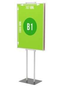 Dwustronny składany stojak ekspozytor na plakat 2 x B1 707x1000mm