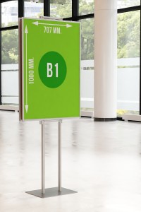 Dwustronny składany stojak ekspozytor na plakat 2 x B1 707x1000mm